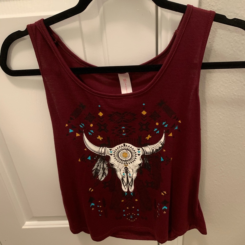 No Boundaries Maroon Tank Top